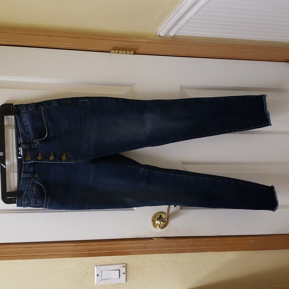 Lee button fly high rise skinny jeans